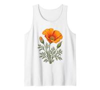 Flores Naturales botánicas Vintage de Amapola de California Camiseta sin Mangas