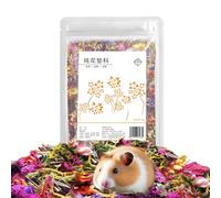 Flores naturales de hámster - Control de olores de flores secas, ropa de cama pequeños suministros para mascotas con material absorbente suave para jerbos Guinea Bunny Jaula Tanque Casa Cama Dormir Ju