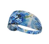 Flores no me Olvides en Acuarela,Banda Deportiva para el Sudor Unisex, Multiusos, elástica para el Pelo