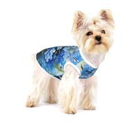 Flores no me Olvides en Acuarela,Camiseta de algodón sin Mangas para Mascotas, Chaleco Transpirable, Suave y elástico para Cachorros,M