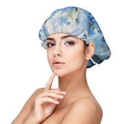 Flores no me olvides en acuarela,Gorro de dormir de satén ajustable para adultos, de seda, elástico, para dormir, para mujer