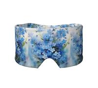 Flores no me olvides en acuarela,Máscara para ojos con bloqueo de luz y protección ocular completa para dormir, orejeras y ojos.