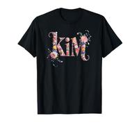 Flores Nombre Kim Personalizado Niña Mamá Nametag Outfit Camiseta