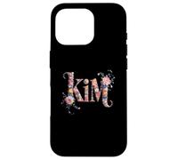 Flores Nombre Kim Personalizado Niña Mamá Nametag Outfit Carcasa para iPhone 16 Pro