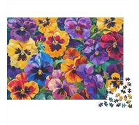 Flores Pansy Vibrantes Puzzle 1000p para Adultos Tiempo Libre Decoración del Hogar Mejor Valorados Decoración De Pared Cartón Grueso 70x50cm/1000pcs