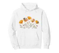 Flores patrióticas, Bandera Americana, Amapola de California, botánica Sudadera con Capucha