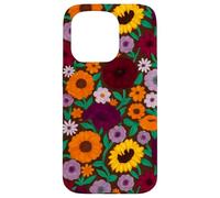 Flores pintadas a Mano Piano Music Fan Gift Sunflower Folk Art Carcasa para iPhone 15 Pro