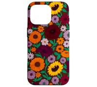Flores pintadas a Mano Piano Music Fan Gift Sunflower Folk Art Carcasa para iPhone 16 Pro