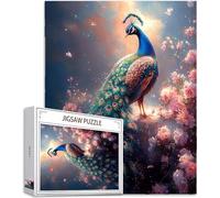 Flores Puzzle 5000 Piezas Adultos, Puzzle Pavo real Patrón Diseño, Jigsaw Adultos, 5D DIY Artesanía Familia Actividades con Embalaje de Caja de Regalo, Home Room Wall Decor, Regalo 156x105cm, Model676