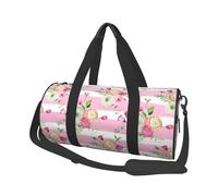 Flores Rayas Rosas, Bolsa de Viaje de Gran Capacidad, Bolso Redondo, Bolsa de Viaje Deportiva, Bolsa de Mano, Bolsa de Fitness