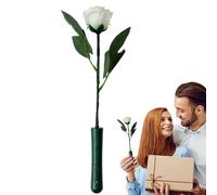 Flores rojas iluminadas - Iluminación romántica para dormitorio, ramo decorativo | Arreglo floral artificial alimentado por pilas con asa para el día de San Valentín, boda, día de la madre
