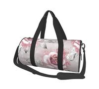 Flores Rosadas Acuarela Floral Rosa Hojas Grises Splash, Bolsa de Viaje de Gran Capacidad, Bolso Redondo, Bolsa de Viaje Deportiva, Bolsa de Mano, Bolsa de Fitness