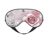 Flores Rosadas Acuarela Floral Rosa Hojas Grises Splash, Cubreojos completos Antifaz bloqueador de luz Antifaz para dormir Antifaz suave con los ojos vendados Noche