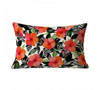 Flores Rosas Funda Cojin 50x30, Fundas Cojines 50 x 30cm Suave Cómodo Absorbente del Sudor y Transpirable, Funda Cojin Sofa Cama Rural para Personas Que Sudan con Facilidad Home Decoration BZTL-1282