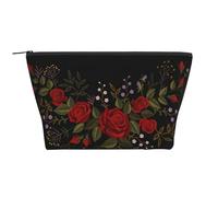 Flores Rosas Occidental, Bolsa de artículos de tocador Bolsa de Maquillaje Bolsa de cosméticos Bolsa de artículos de tocador de Viaje portátil