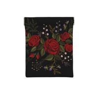 Flores Rosas Occidental, Squeeze Top Wallet Bolsa de Almacenamiento para Mujer Monedero pequeño Bolsa de Cambio