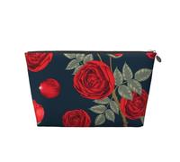 Flores Rosas Rojas, Bolsa de artículos de tocador Bolsa de Maquillaje Bolsa de cosméticos Bolsa de artículos de tocador de Viaje portátil