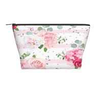 Flores Rosas Rosadas, Bolsa de artículos de tocador Bolsa de Maquillaje Bolsa de cosméticos Bolsa de artículos de tocador de Viaje portátil