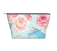 Flores Rosas Tazas De Tetera Vintage, Bolsa de artículos de tocador Bolsa de Maquillaje Bolsa de cosméticos Bolsa de artículos de tocador de Viaje portátil