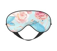 Flores Rosas Tazas De Tetera Vintage, Cubreojos completos Antifaz bloqueador de luz Antifaz para dormir Antifaz suave con los ojos vendados Noche