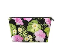 Flores Rosas Tropicales y Palmeras de la Selva, Bolsa de artículos de tocador Bolsa de Maquillaje Bolsa de cosméticos Bolsa de artículos de tocador de Viaje portátil