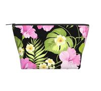 Flores Rosas Tropicales y Palmeras de la Selva, Bolsa de artículos de tocador Bolsa de Maquillaje Bolsa de cosméticos Bolsa de artículos de tocador de Viaje portátil