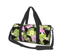 Flores Rosas Tropicales y Palmeras de la Selva, Bolsa de Viaje de Gran Capacidad, Bolso Redondo, Bolsa de Viaje Deportiva, Bolsa de Mano, Bolsa de Fitness