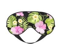 Flores rosas tropicales y palmeras de la selva, Cubreojos completos Antifaz bloqueador de luz Antifaz para dormir Antifaz suave con los ojos vendados Noche