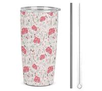 FloreS rotaS, VaSo Térmico Para Café - DiSeño Compacto Y AiSlante - Mantiene La Temperatura Por HoraS - Taza Termica Para Llevar 30oz