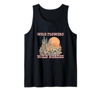 Flores Salvajes Caballos Salvajes Chica Cabalgata En Vaquera del Desi Camiseta sin Mangas