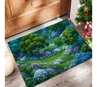 Flores Silvestres Bosque Denso Alfombra de Recibidor - Ilustraciones Fantasía Resistente y Antideslizante Felpudo - 40 x 60 cm
