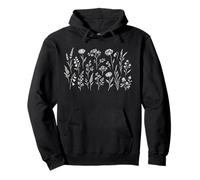 Flores Silvestres Botánico Floral Bosquejo Naturaleza Amante Sudadera con Capucha