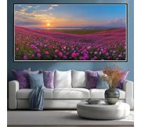 Flores Silvestres de la Pradera Diamond Painting Kit Completo 120x60 cm, 5D Square Diamond Painting Paisajes Natural Grande Pintura de Diamante Cuadrado para Adultos, Decoración de Pared (WL449)