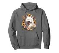 Flores silvestres de verano del perro samoyedo Sudadera con Capucha