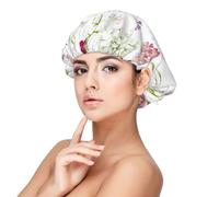Flores silvestres florales de acuarela,Gorro de dormir de satén para adultos - Gorro de dormir elástico para mujer, cubrecabello nocturno