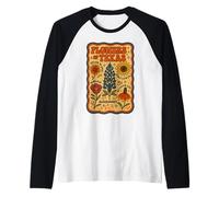 Flores Silvestres Florales Retro de Texas Camiseta Manga Raglan