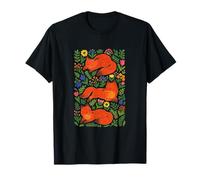 Flores Silvestres Zorros Florales diseño patrón de Zorros Rojos Arte Camiseta