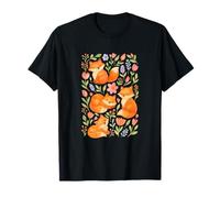 Flores Silvestres Zorros Florales diseño patrón de Zorros Rojos Arte Camiseta