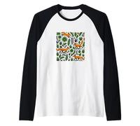 Flores Silvestres Zorros Florales diseño patrón de Zorros Rojos Arte Camiseta Manga Raglan
