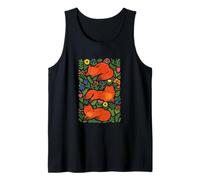 Flores Silvestres Zorros Florales diseño patrón de Zorros Rojos Arte Camiseta sin Mangas