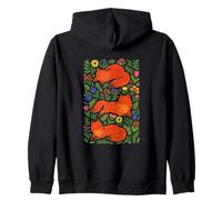 Flores Silvestres Zorros Florales diseño patrón de Zorros Rojos Arte Sudadera con Capucha