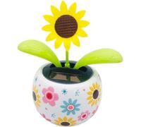 Flores solares, girasoles bailarines con energía solar, bonita flor oscilante que baila con energía solar, decoración de flores para el interior del coche, hogar, escritorio, tablero