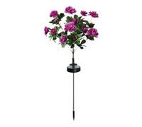 Flores solares para exteriores, luces LED de 56 colores que cambian, estacas florales artificiales para monumentos conmemorativos, iluminación con energía solar y función de apagado automático al