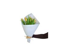 FLORES SOLIDARIAS - Ramo De Tulipanes Naturales -Ramo De Flores - 10 Tulipanes Tallos Naranja - Ramos De Flores Naturales A Domicilio - Regalos San Valentin - Envio 24H
