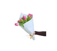 FLORES SOLIDARIAS - Ramo De Tulipanes Naturales - Ramo De Flores - 10 Tulipanes Tallos Rosa - Ramos De Flores Naturales A Domicilio - Regalos San Valentin - Envio 24H