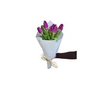 FLORES SOLIDARIAS - Ramo De Tulipanes Naturales - Ramo De Flores - 30 Tulipanes Tallos Violeta - Ramos De Flores Naturales A Domicilio - Regalos San Valentin - Envio 24H