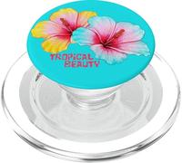 Flores Tropicales de Hibisco Veraniego Playero PopSockets PopGrip para MagSafe