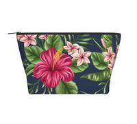 Flores Tropicales Frangipani Hibisco, Bolsa de artículos de tocador Bolsa de Maquillaje Bolsa de cosméticos Bolsa de artículos de tocador de Viaje portátil