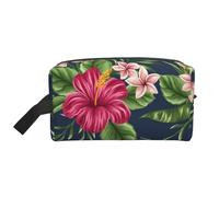 Flores Tropicales Frangipani Hibisco Naturaleza, Bolsa de Maquillaje Bolsa de cosméticos Bolsa de artículos de tocador de Viaje portátil Organizador de Bolsa de Maquillaje