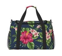 Flores Tropicales Frangipani Hibisco Naturaleza,Bolsas Deportivas, Bolsos de Viaje Deportivos Cruzados de Mano, Bolsas de Viaje de Gran Capacidad para Mujeres y Hombres.